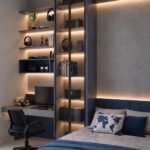 Custom study unit and bookshelf with lighting