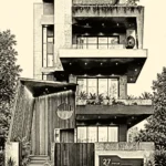 Concept sketch of a modern residence